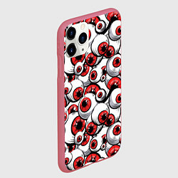 Чехол iPhone 11 Pro матовый Красные глазные яблоки, цвет: 3D-малиновый — фото 2