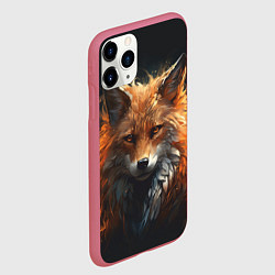 Чехол iPhone 11 Pro матовый Красавец лис, цвет: 3D-малиновый — фото 2