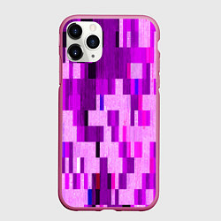 Чехол iPhone 11 Pro матовый Розовый глитч, цвет: 3D-малиновый
