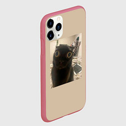 Чехол iPhone 11 Pro матовый Котик из мема, цвет: 3D-малиновый — фото 2