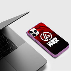 Чехол iPhone 11 Pro матовый Linkin park strom честер, цвет: 3D-фиолетовый — фото 2