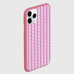 Чехол iPhone 11 Pro матовый Паттерн двойное сердце, цвет: 3D-малиновый — фото 2