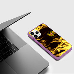 Чехол iPhone 11 Pro матовый Имперская Россия желтый огонь, цвет: 3D-фиолетовый — фото 2