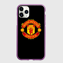Чехол iPhone 11 Pro матовый Manchester United fc club, цвет: 3D-фиолетовый
