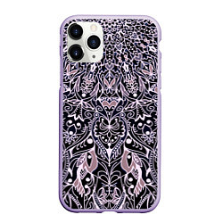 Чехол iPhone 11 Pro матовый Мандала сине-розовый