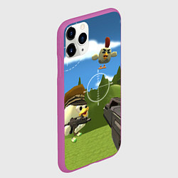 Чехол iPhone 11 Pro матовый Чикен Ган - бой, цвет: 3D-фиолетовый — фото 2