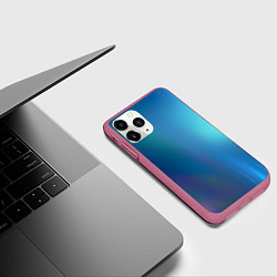 Чехол iPhone 11 Pro матовый Легкая голография, цвет: 3D-малиновый — фото 2