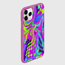 Чехол iPhone 11 Pro матовый Психоделический глитч, цвет: 3D-фиолетовый — фото 2