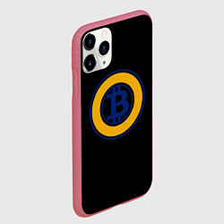 Чехол iPhone 11 Pro матовый Биткоин лого криптовалюта, цвет: 3D-малиновый — фото 2