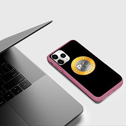 Чехол iPhone 11 Pro матовый BTC money, цвет: 3D-малиновый — фото 2