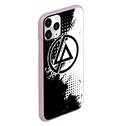 Чехол iPhone 11 Pro матовый Linkin park - черно-белая абстракция, цвет: 3D-розовый — фото 2