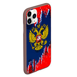 Чехол iPhone 11 Pro матовый Россия краски герб, цвет: 3D-коричневый — фото 2