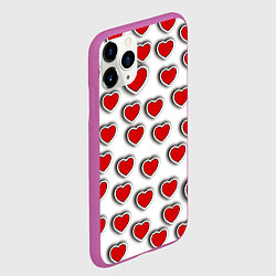 Чехол iPhone 11 Pro матовый Стикеры наклейки сердечки объемные, цвет: 3D-фиолетовый — фото 2