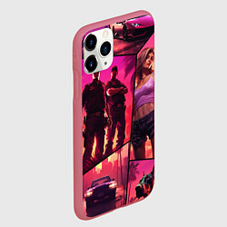 Чехол iPhone 11 Pro матовый GTA V style art, цвет: 3D-малиновый — фото 2