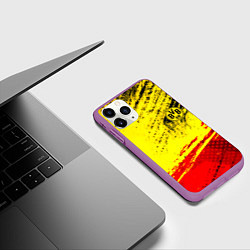 Чехол iPhone 11 Pro матовый Borussia color краски спорт, цвет: 3D-фиолетовый — фото 2