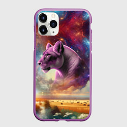 Чехол iPhone 11 Pro матовый Небесный львица, цвет: 3D-фиолетовый
