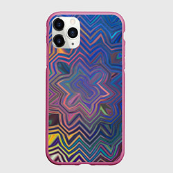 Чехол iPhone 11 Pro матовый Абстрактная мандала, цвет: 3D-малиновый