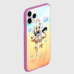 Чехол iPhone 11 Pro матовый Геншин - Молитва Паймон, цвет: 3D-фиолетовый — фото 2