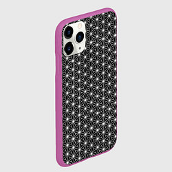 Чехол iPhone 11 Pro матовый Графичный узор из треугольников, цвет: 3D-фиолетовый — фото 2