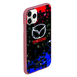 Чехол iPhone 11 Pro матовый Mazda краски абстракция спорт, цвет: 3D-малиновый — фото 2