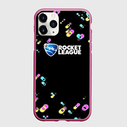 Чехол iPhone 11 Pro матовый Rocket League game, цвет: 3D-малиновый