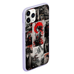 Чехол iPhone 11 Pro матовый Japanese samurai art, цвет: 3D-светло-сиреневый — фото 2