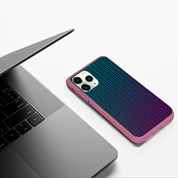 Чехол iPhone 11 Pro матовый Неоновые светящиеся полосы, цвет: 3D-малиновый — фото 2