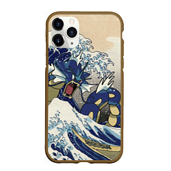 Чехол iPhone 11 Pro матовый Kanagawa wave - Gyarados, цвет: 3D-коричневый