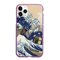 Чехол iPhone 11 Pro матовый Kanagawa wave - Gyarados, цвет: 3D-фиолетовый