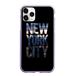 Чехол iPhone 11 Pro матовый New York City - USA, цвет: 3D-светло-сиреневый