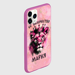 Чехол iPhone 11 Pro матовый Её величество Мария - львица, цвет: 3D-фиолетовый — фото 2