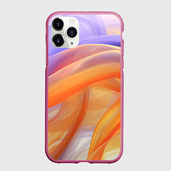 Чехол iPhone 11 Pro матовый Оранжевая и синяя абстрактная дуга