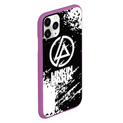 Чехол iPhone 11 Pro матовый Linkin park logo краски текстура, цвет: 3D-фиолетовый — фото 2