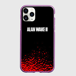 Чехол iPhone 11 Pro матовый Alan wake писатель гейм краски, цвет: 3D-фиолетовый