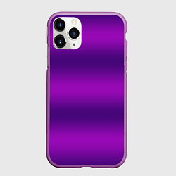 Чехол iPhone 11 Pro матовый Неоновый сливовый с полосами, цвет: 3D-фиолетовый