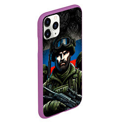 Чехол iPhone 11 Pro матовый Русский солдат, цвет: 3D-фиолетовый — фото 2