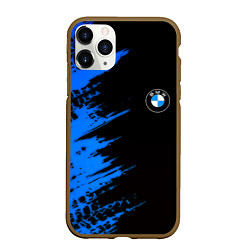 Чехол iPhone 11 Pro матовый BMW краски синие, цвет: 3D-коричневый