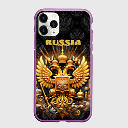 Чехол iPhone 11 Pro матовый Russia gold, цвет: 3D-фиолетовый