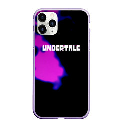 Чехол iPhone 11 Pro матовый Undertale neon splash, цвет: 3D-светло-сиреневый