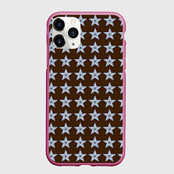 Чехол iPhone 11 Pro матовый Звезды героям и защитникам, цвет: 3D-малиновый