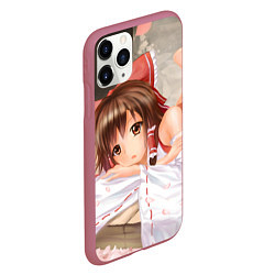 Чехол iPhone 11 Pro матовый Touhou Project Рейму милая, цвет: 3D-малиновый — фото 2