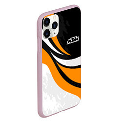 Чехол iPhone 11 Pro матовый КТМ - оранжевые вставки, цвет: 3D-розовый — фото 2