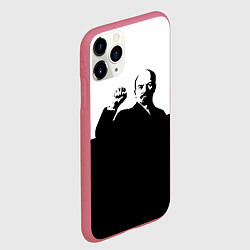 Чехол iPhone 11 Pro матовый Силуэт Владимира Ильича Ленина, цвет: 3D-малиновый — фото 2