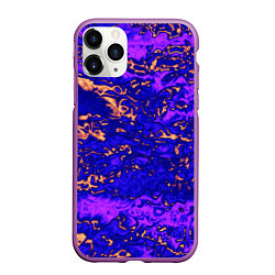 Чехол iPhone 11 Pro матовый Абстракция золото и фиолетовый
