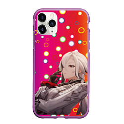 Чехол iPhone 11 Pro матовый Genshin Impact Razor, цвет: 3D-фиолетовый