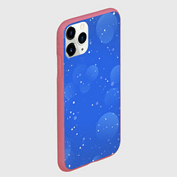 Чехол iPhone 11 Pro матовый Снежный паттерн, цвет: 3D-малиновый — фото 2