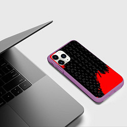 Чехол iPhone 11 Pro матовый Дестини паттерн шутер краски, цвет: 3D-фиолетовый — фото 2