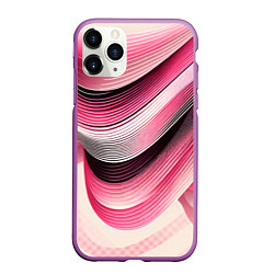 Чехол iPhone 11 Pro матовый Волны - текстура, цвет: 3D-фиолетовый