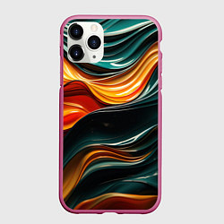 Чехол iPhone 11 Pro матовый Вязкая объемная текстура, цвет: 3D-малиновый