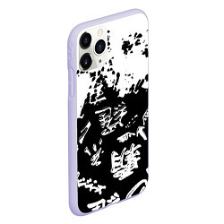 Чехол iPhone 11 Pro матовый Аниме логотипы краски, цвет: 3D-светло-сиреневый — фото 2